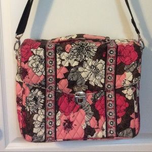 Vera Bradley Mocha Rouge Briefcase Messenger